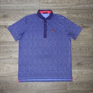Greyson Polo Shirt Mens Size XL Naples National Golf Club Purple Floral Shirt